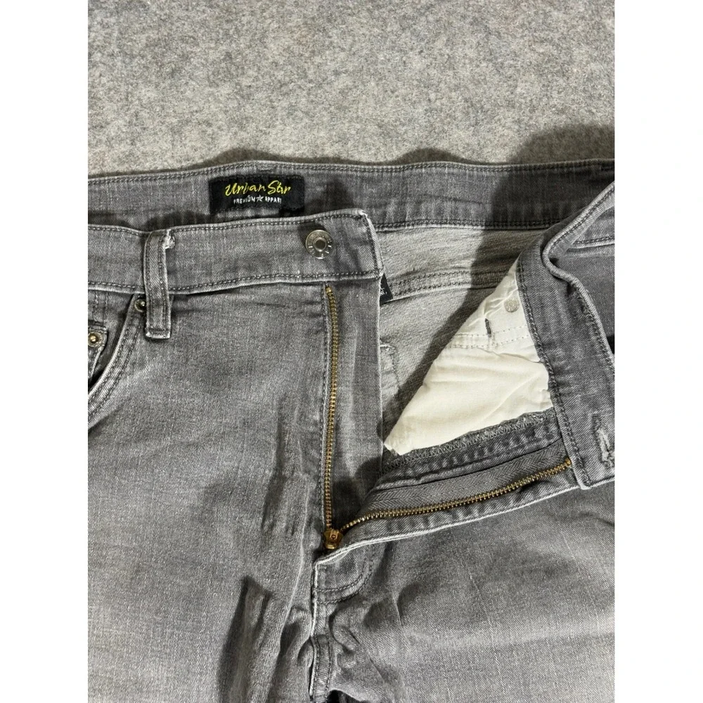 Urban Star Mens Gray Stretch Denim Jeans 38x30‎ Straight Leg 02518231US